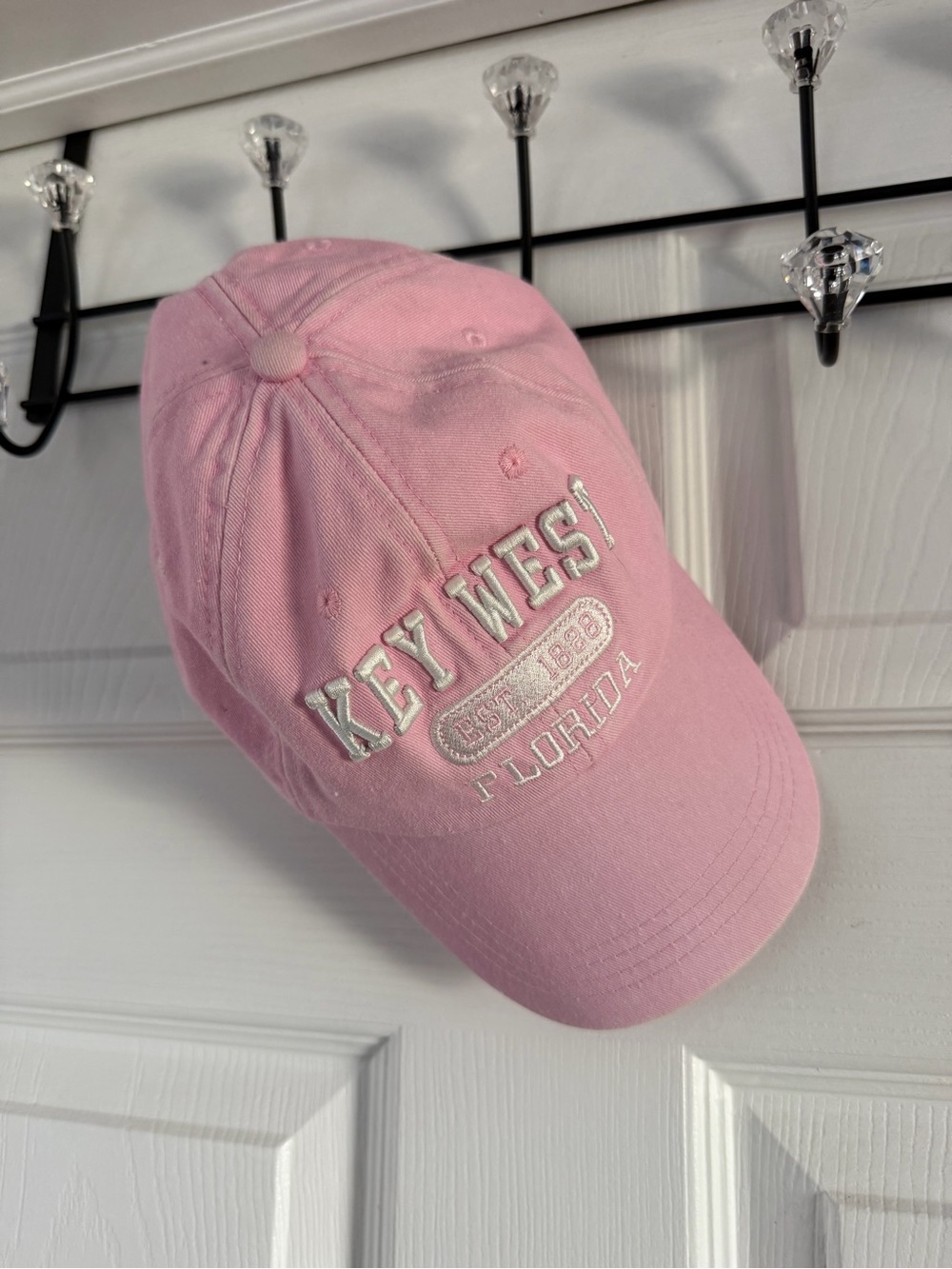 Key West Embroidered Pink Baseball Cap